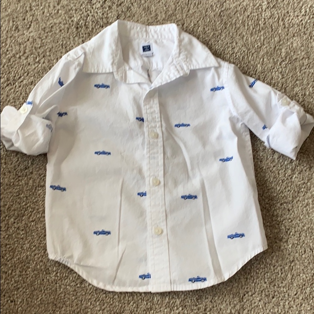 Car print button up long sleeve